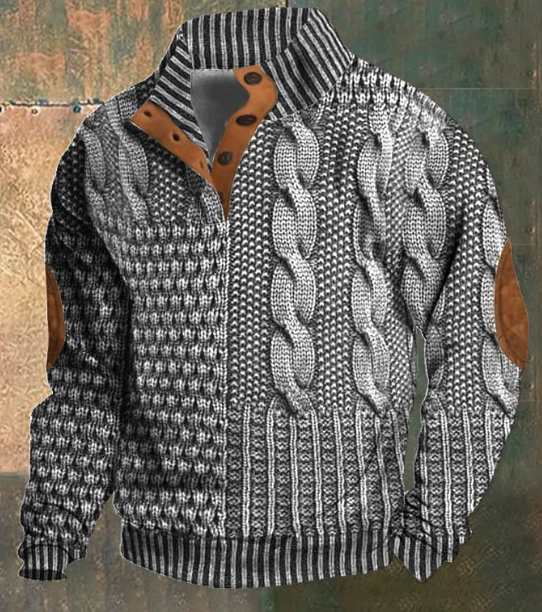 Jacquard Elegance Men's Pullover